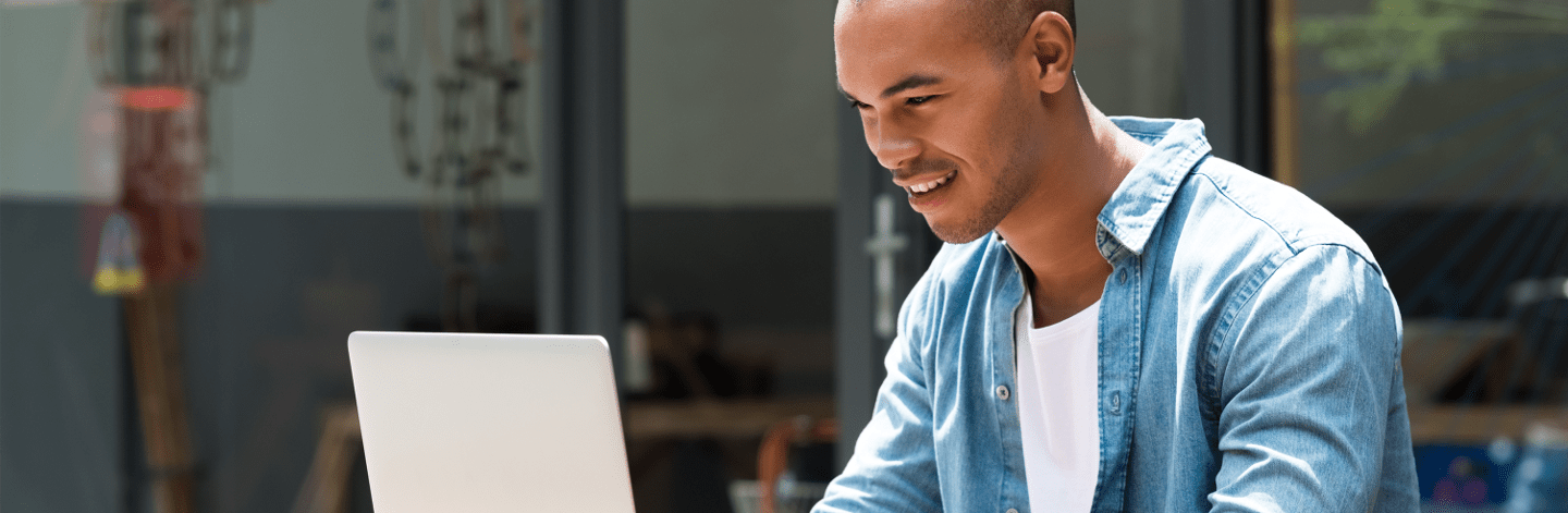 Man working on laptop